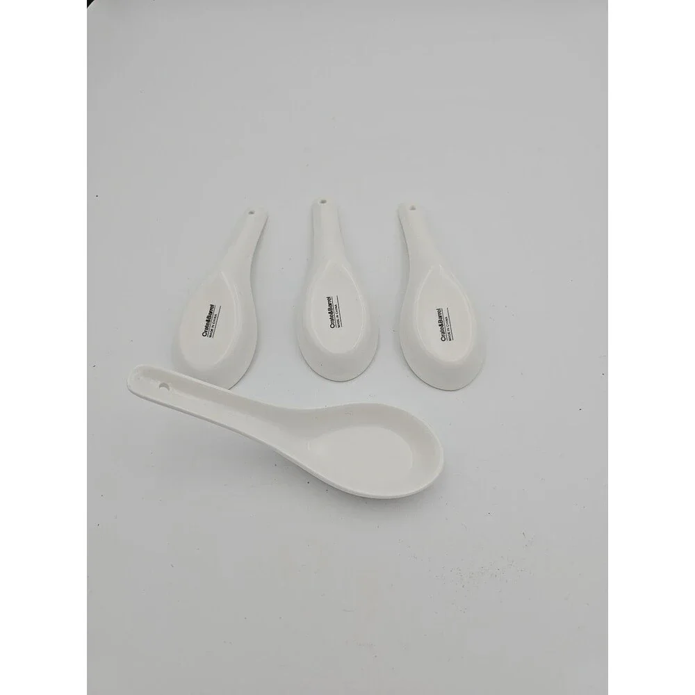 Crate and Barrel Porcelain Ramen Soup Spoon Set Of 4